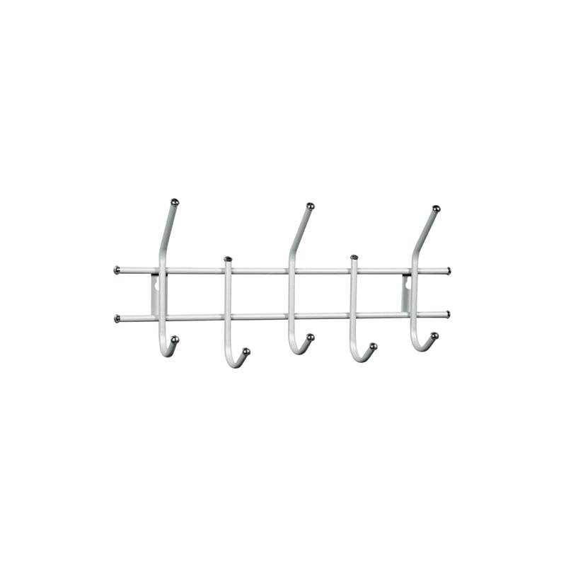 Вешалка настенная "Стандарт 2/5", 220х475х95 мм, 5 крючков, металл, белая главное фото