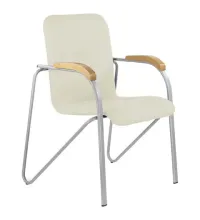 Кресло  "Samba CF-104", серый каркас, накладки "бук", кожзам бежевый, собрано