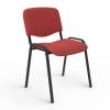 Стул для персонала и посетителей "ИЗО", черный каркас, ткань черно-красная, В-9/С-16
